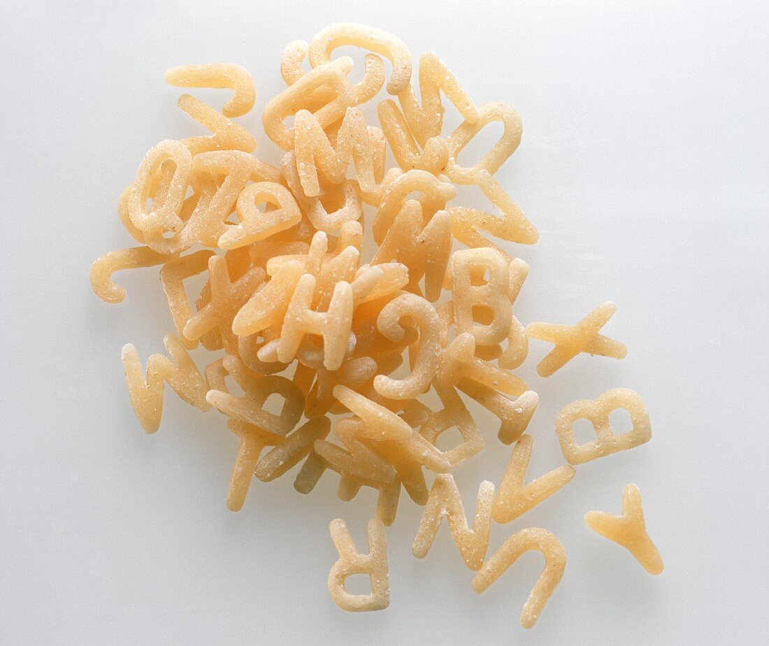 A heap of pasta letters for soup