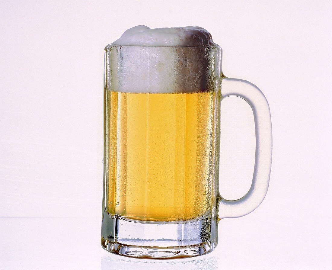 A light beer in beer mug
