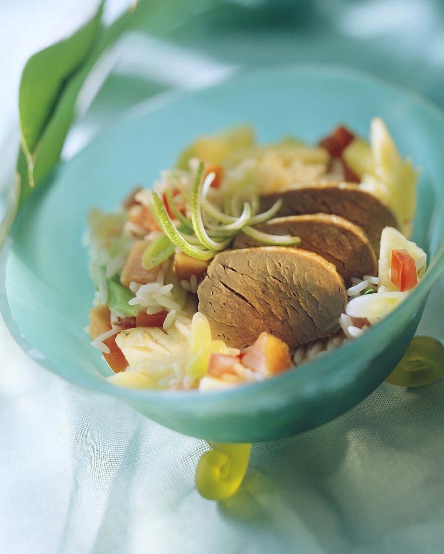 Reissalat mit Rinderfilet & Gemüse