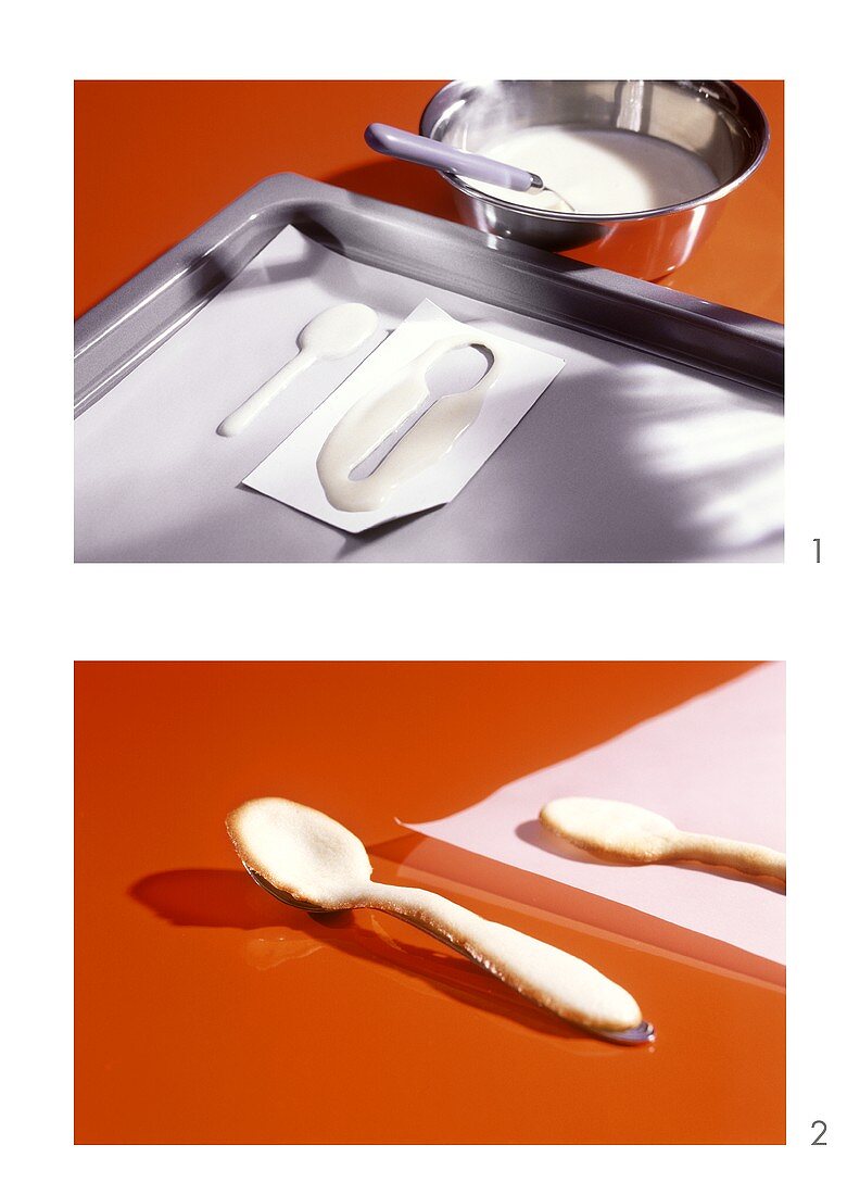 Making a spoon from biscuit dough