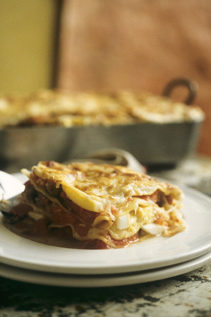 Vincisgrassi (baked pasta with meat sauce, Italy)