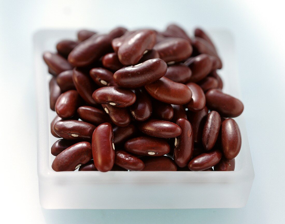 Glass bowl filled with kidney beans