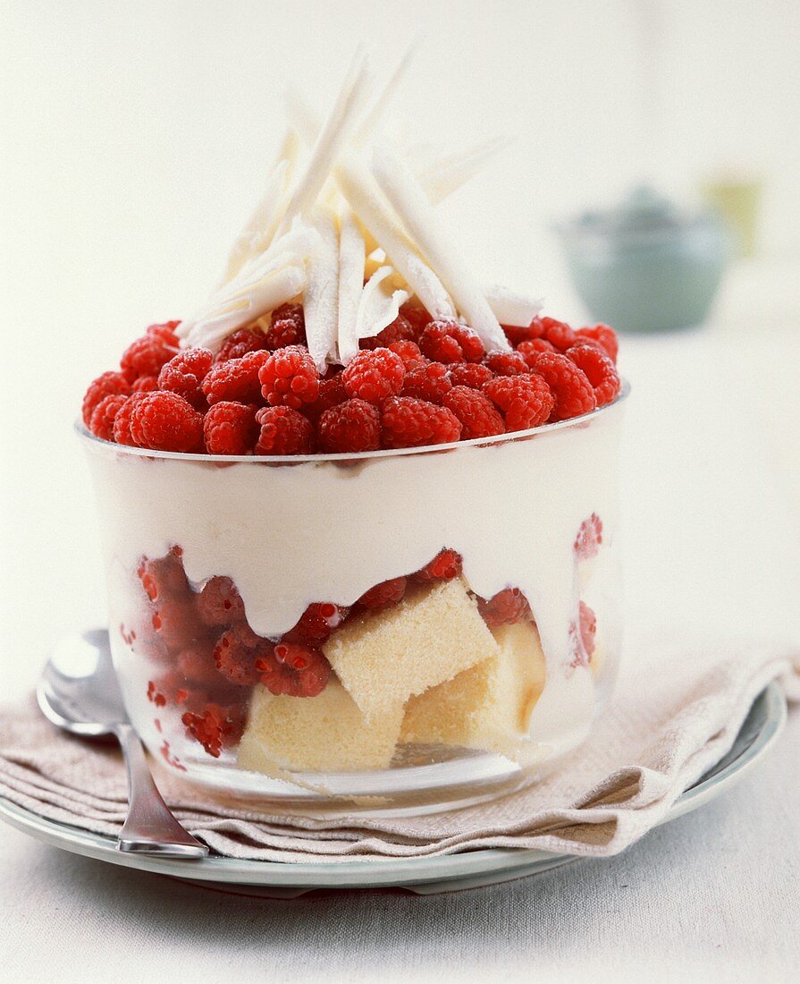 Himbeer-Trifle im Glas mit weisser … – Bild kaufen – 149255 Image ...