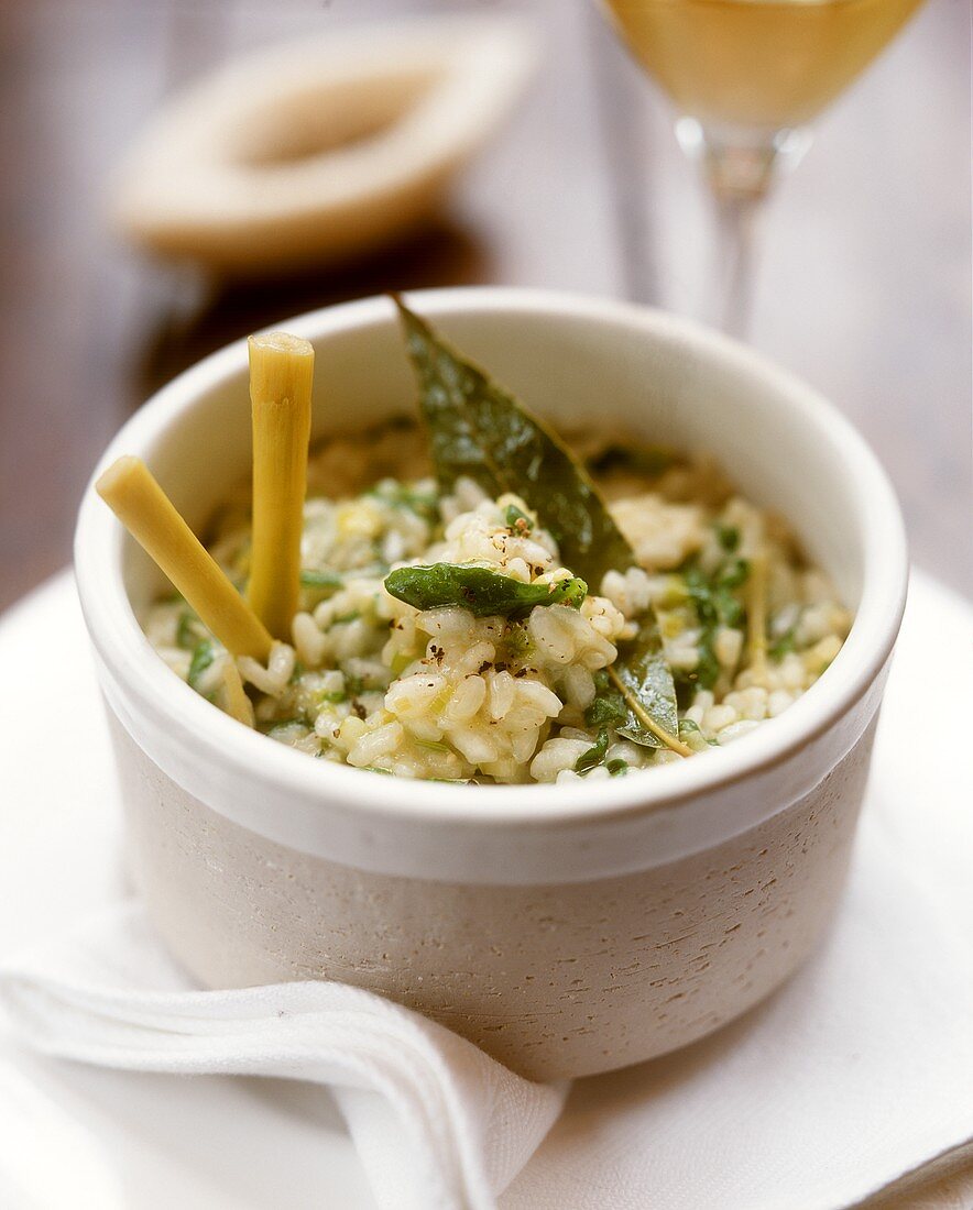 Risotto thai (Risotto with spinach, lemon grass and ginger)