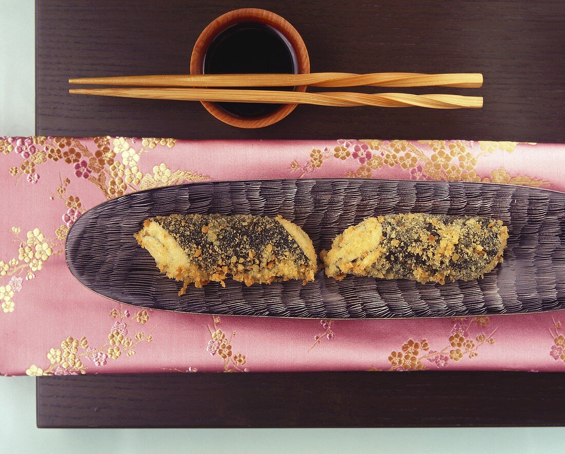 Chicken breast wrapped in nori sheets