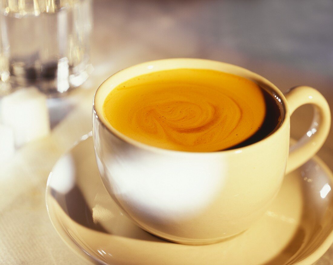 Tasse Kaffee mit cremigem Schaum