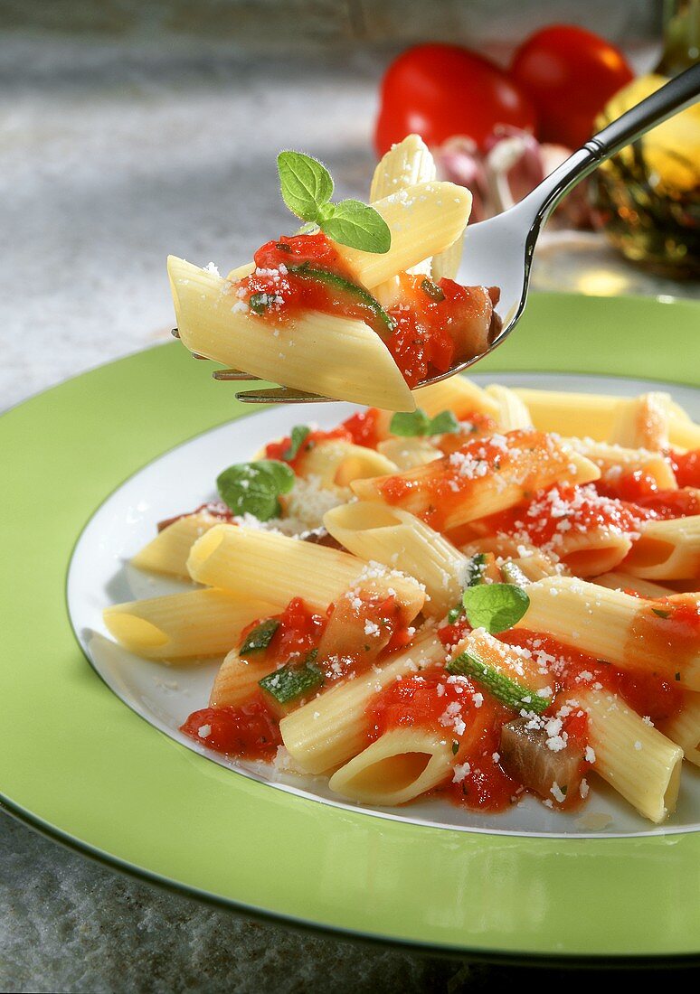 Penne al pomodoro (Penne with tomato sauce, Italy)