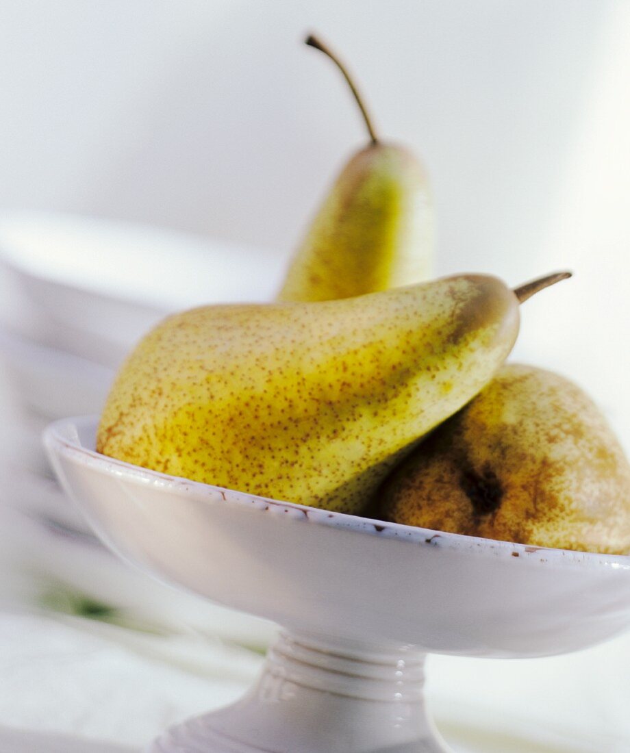 Fresh Pears in a Fruit Bowl