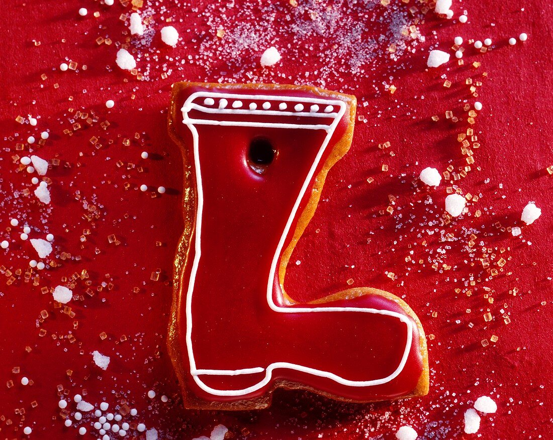 Christmas Cookie in the Shape of a Boot