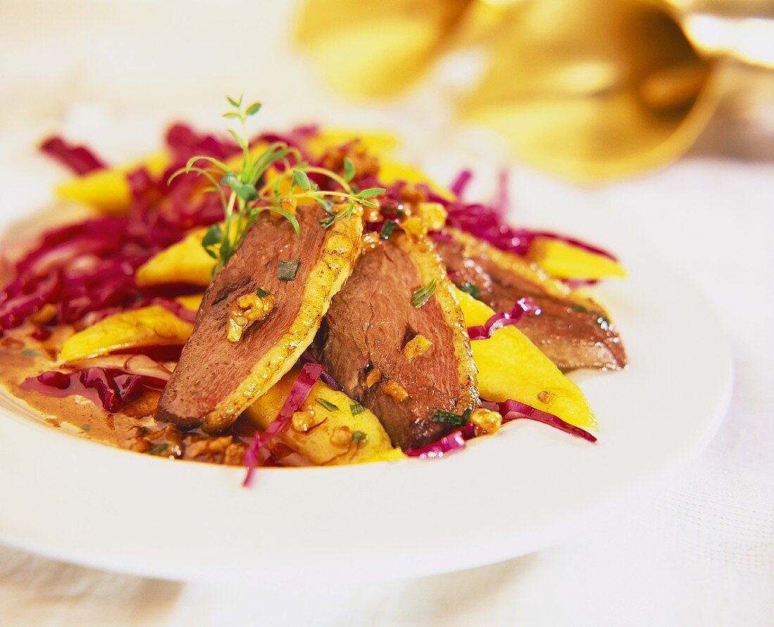 Roasted Pieces of Duck with Mango Salsa