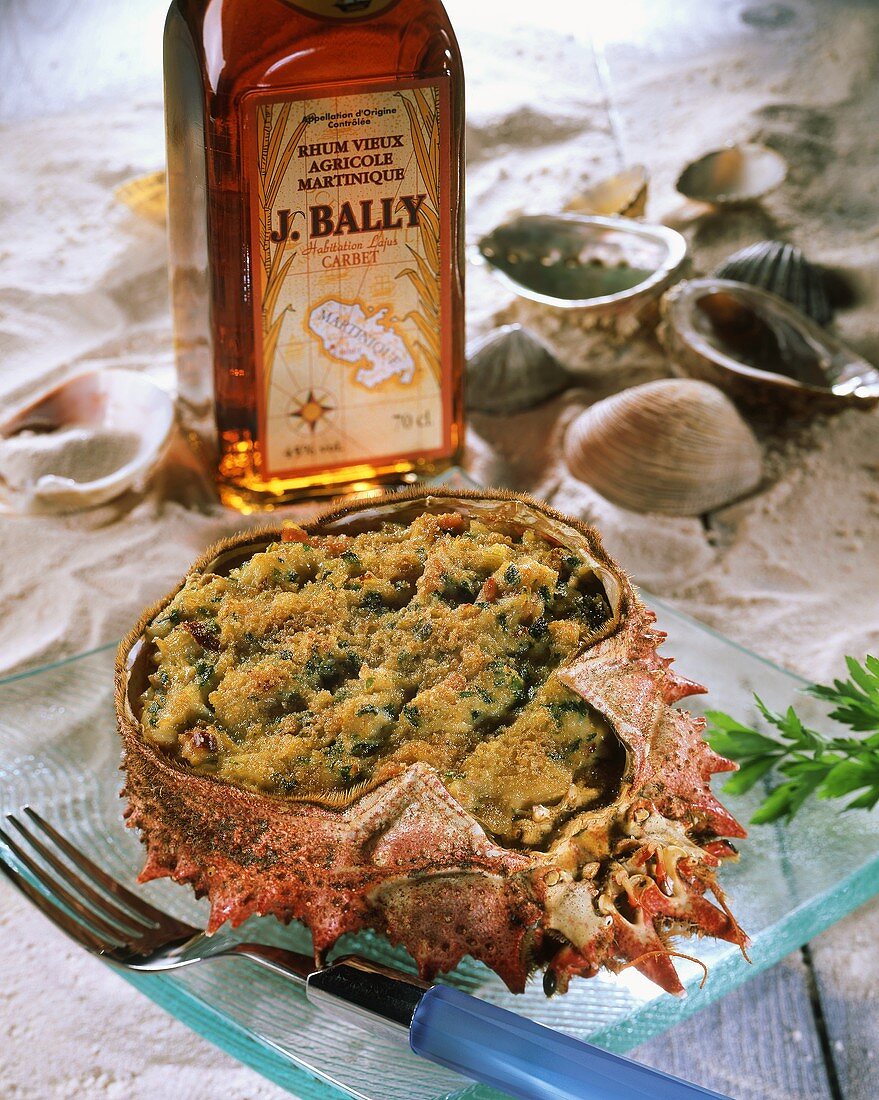 Stuffed spider crab (Martinique)