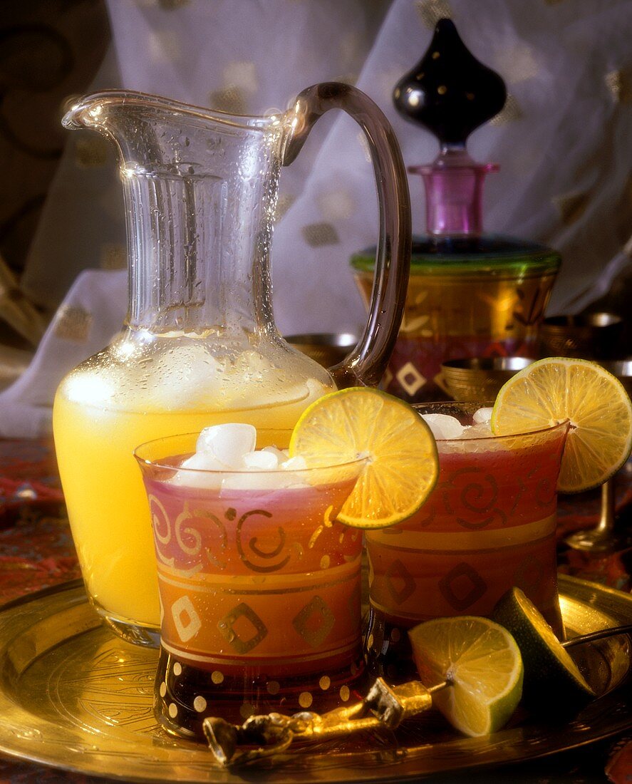 Fruit juice cocktail with maracuya, mango & pineapple juice