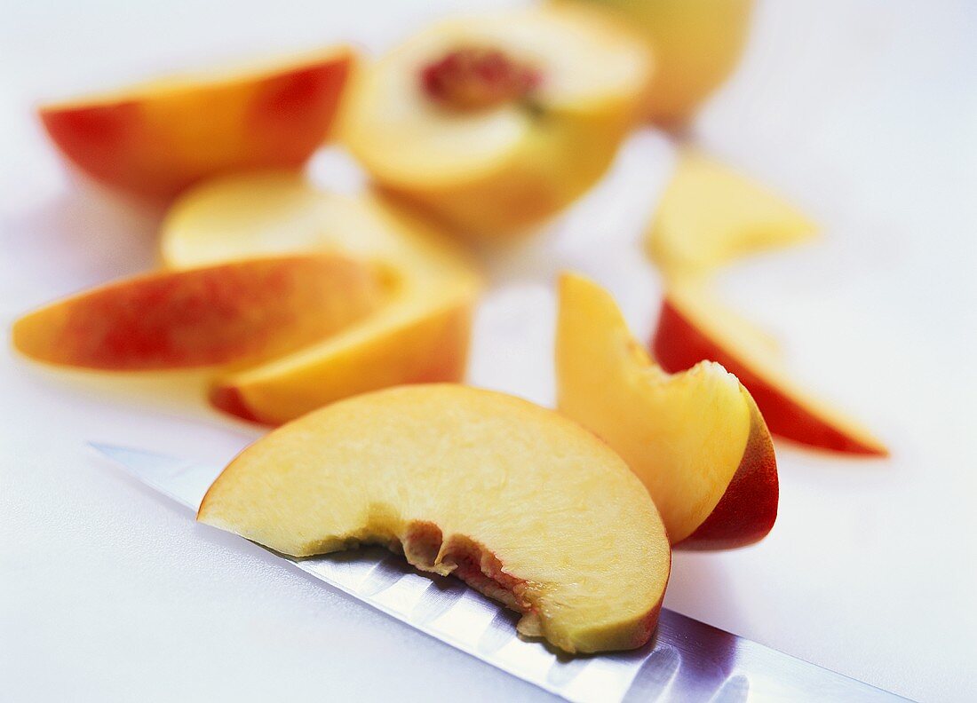 Several peach slices