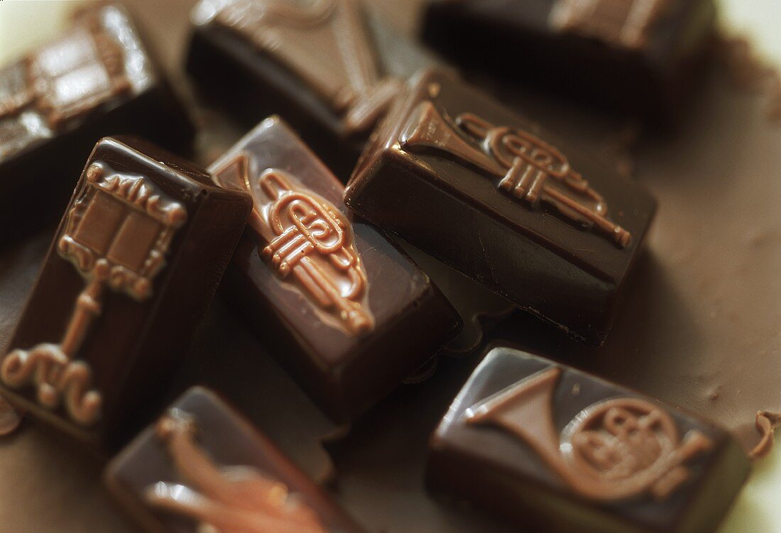 Chocolates decorated with musical symbols 