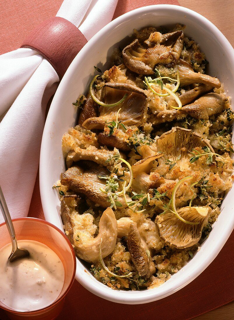 Baked oyster mushrooms