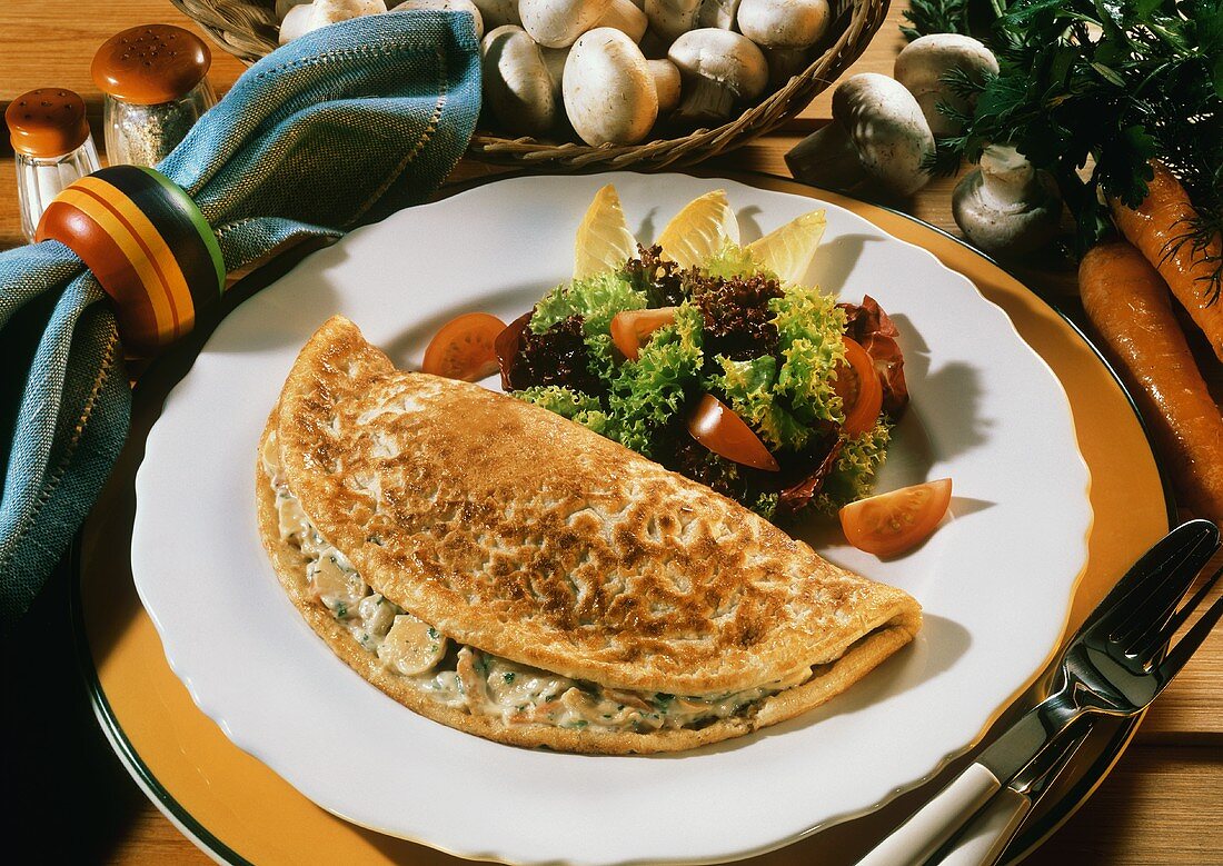 Omelette with mushroom filling