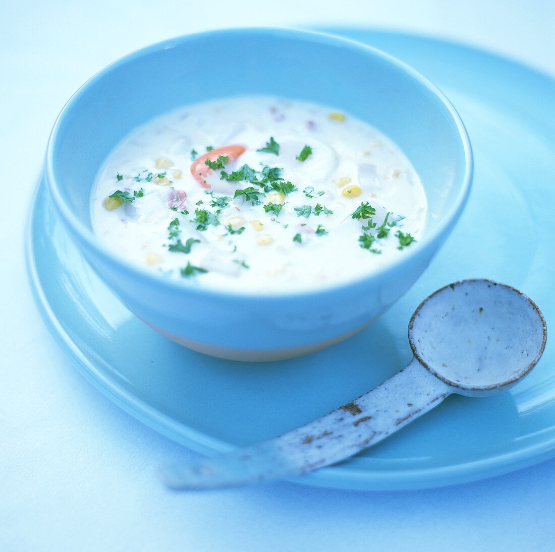 Cold yoghurt and sweetcorn soup