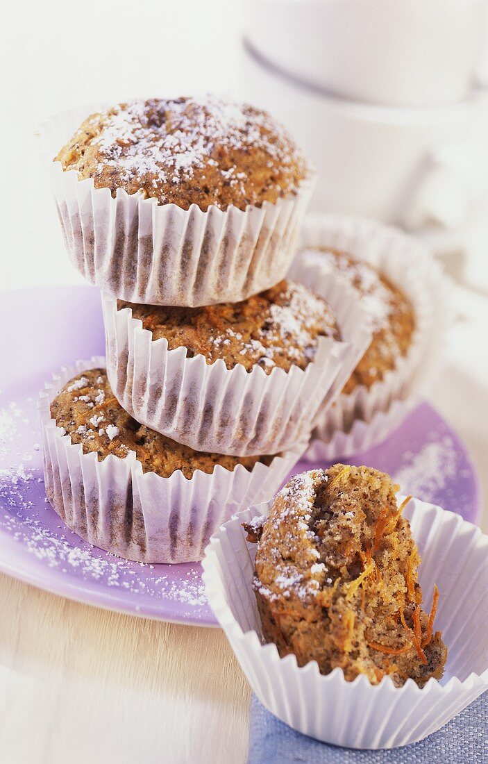Carrot and poppyseed muffins