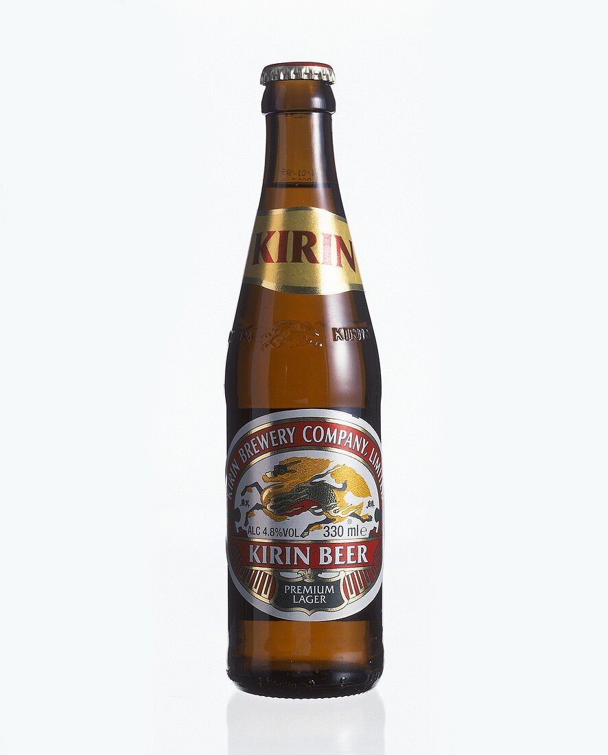 A bottle of Japanese Kirin beer (premium lager)