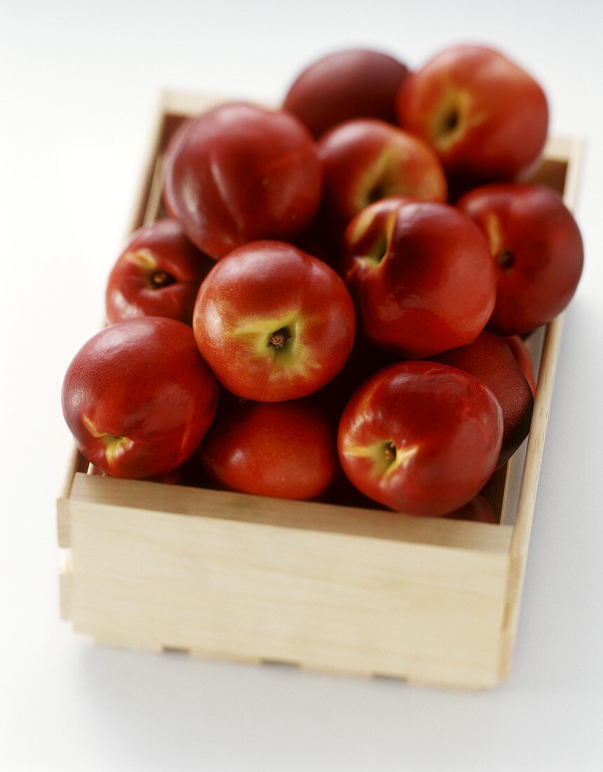 Nectarines in a crate