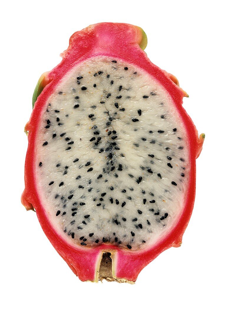 Half a red pitahaya