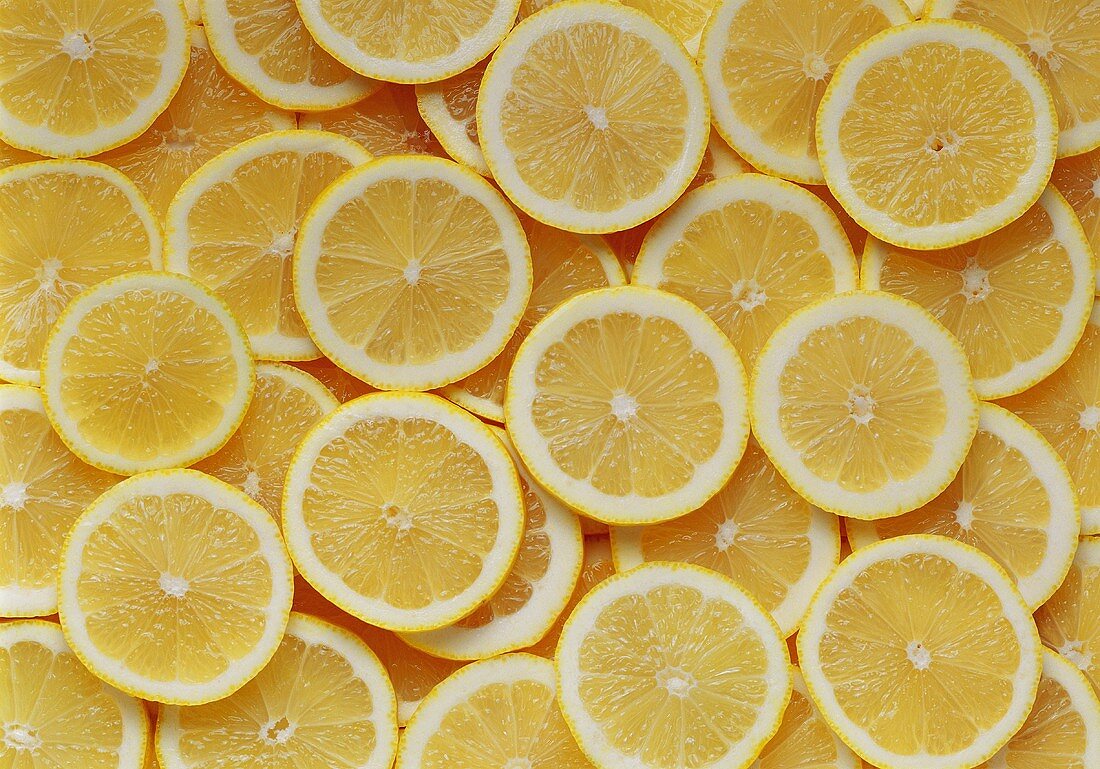 Many lemon slices (filling the picture)