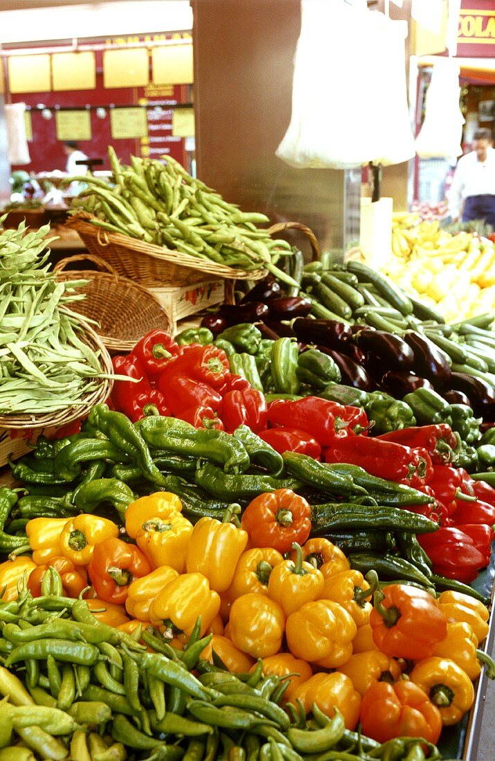 Market stall with various vegetables