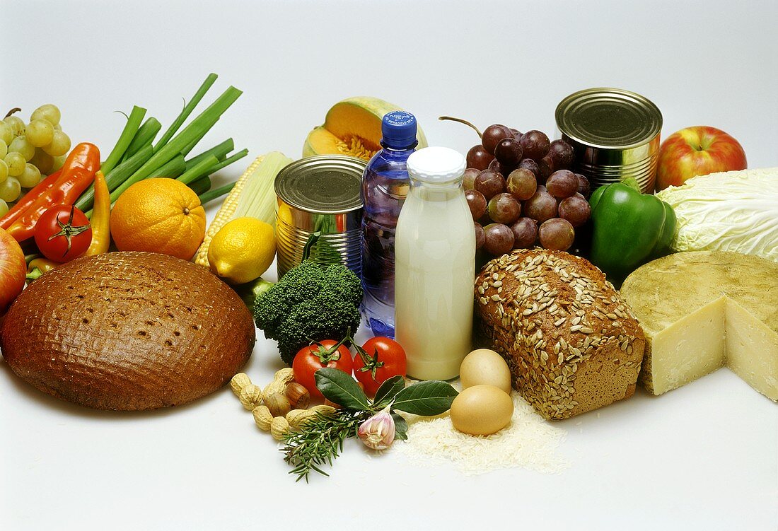 Still life with various foods