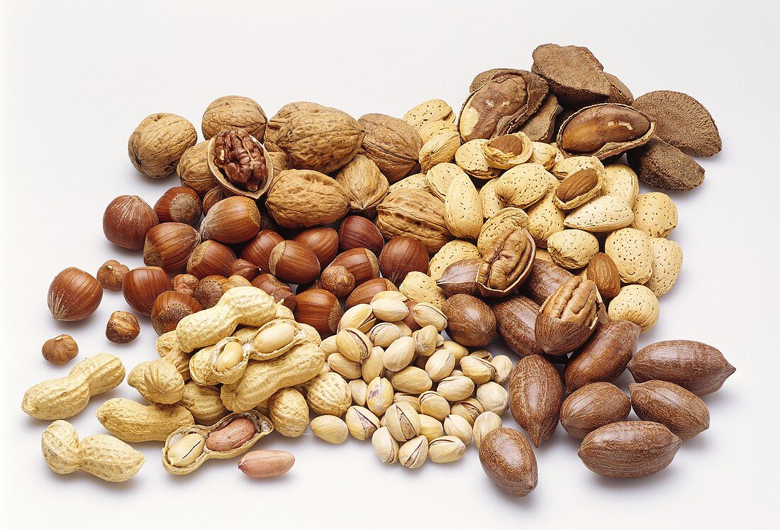 Various nuts in a heap