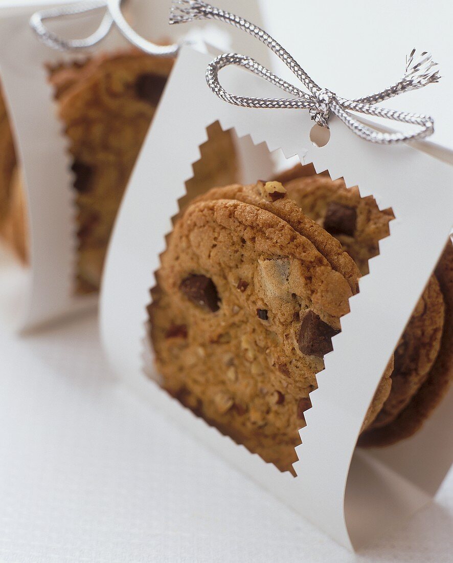 Chocolate chip cookies in gift packaging