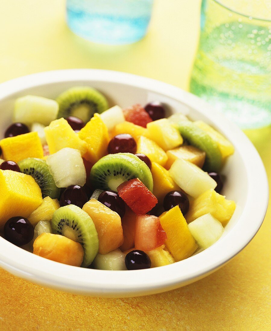 Fruit salad with kiwi, grapes, mango & pineapple
