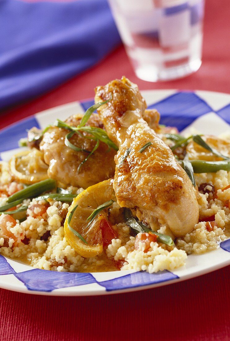 Lemon and tarragon chicken on couscous