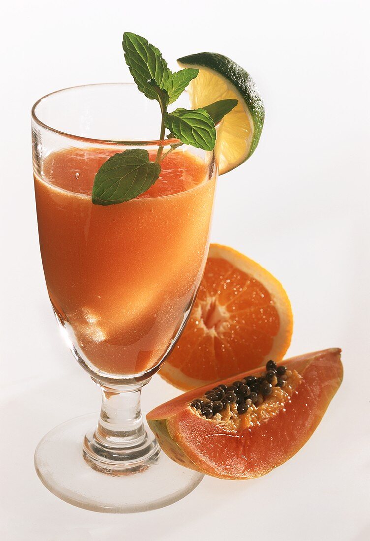 Papaya and orange drink