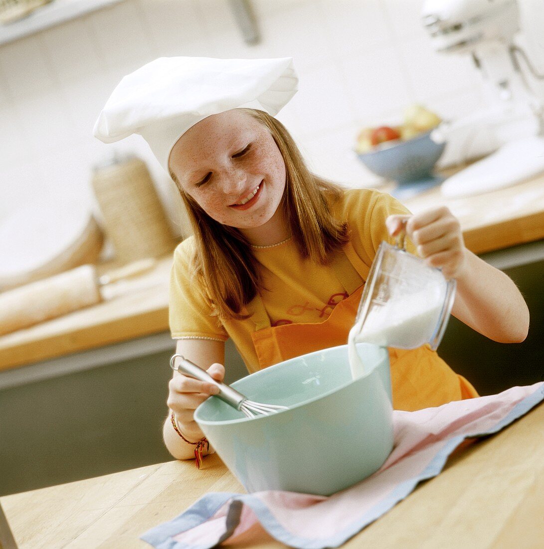 Girl making pastry