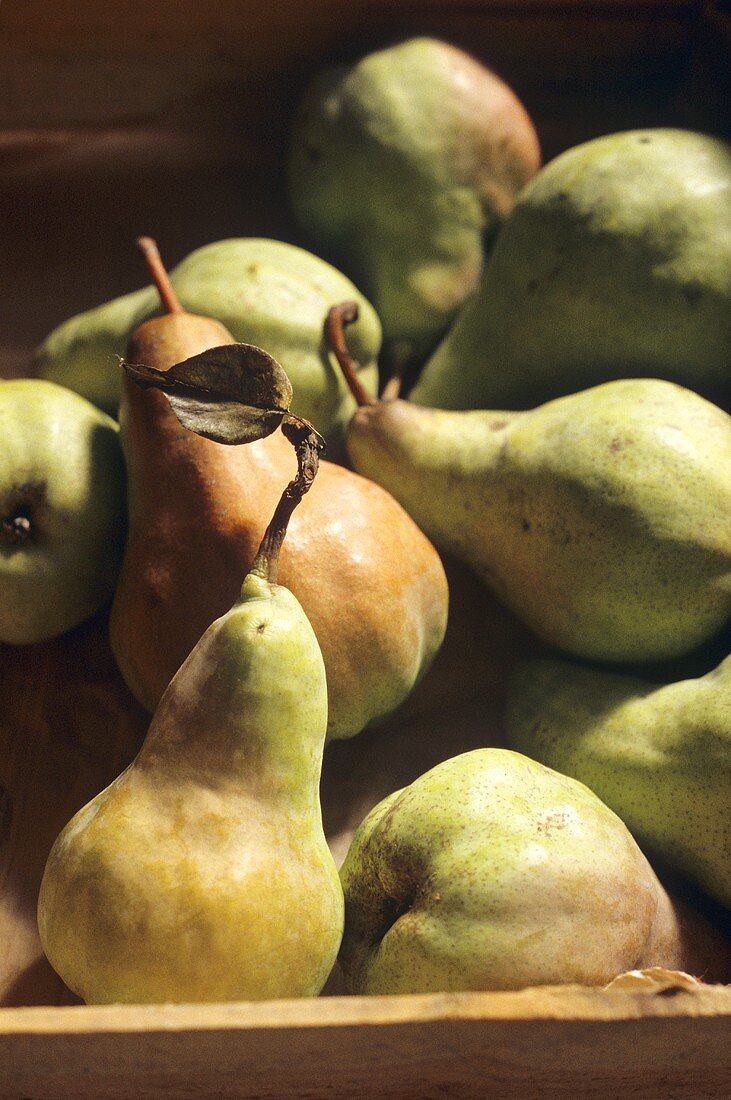 Pears in a crate