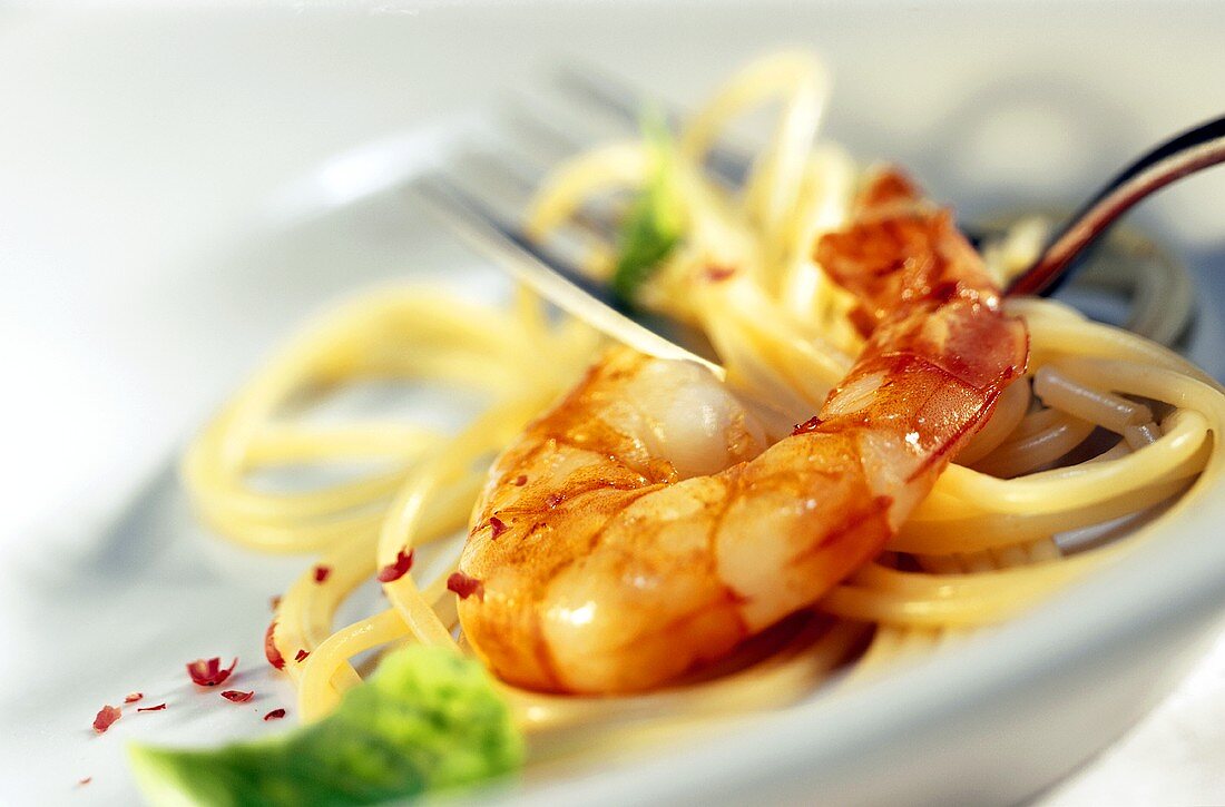 Shrimp with Spaghetti