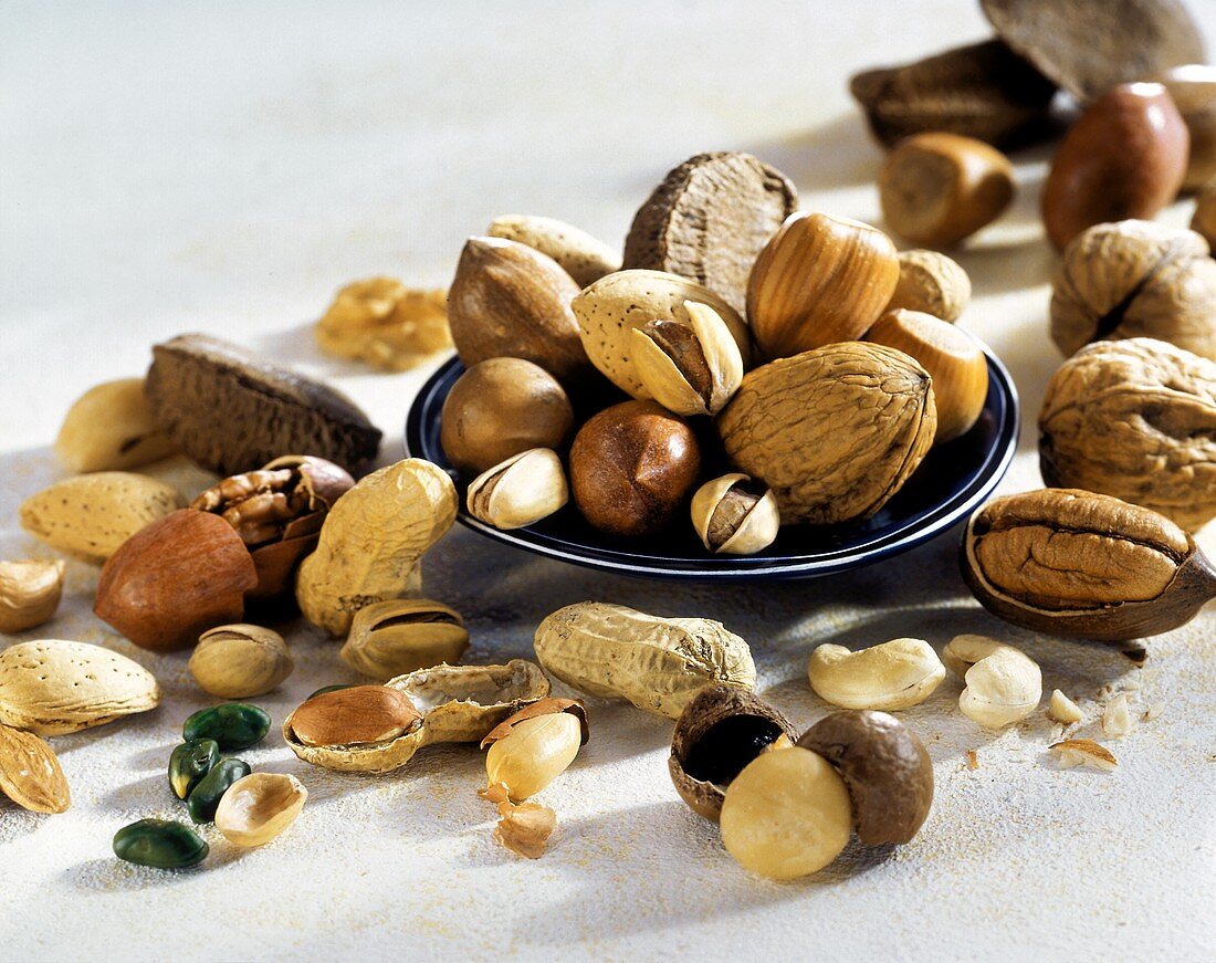 Various nuts and pistachios