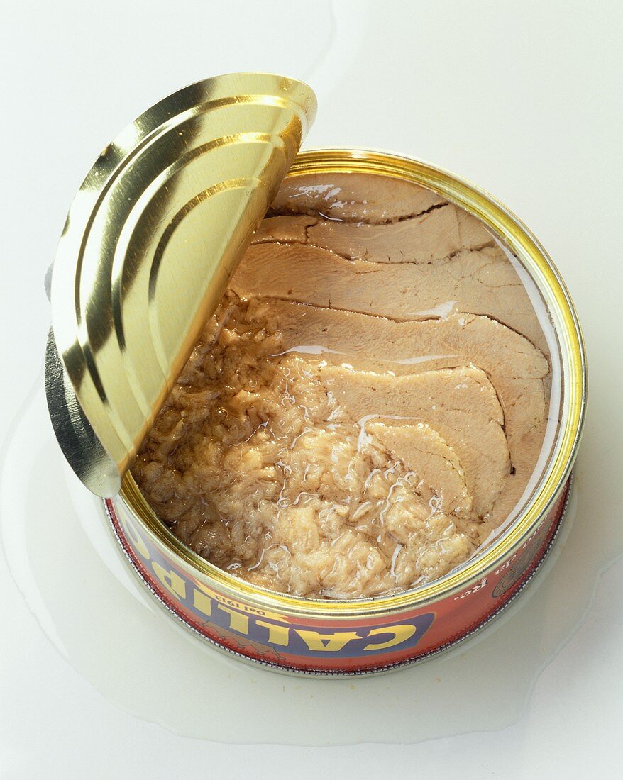 Tuna in an opened can