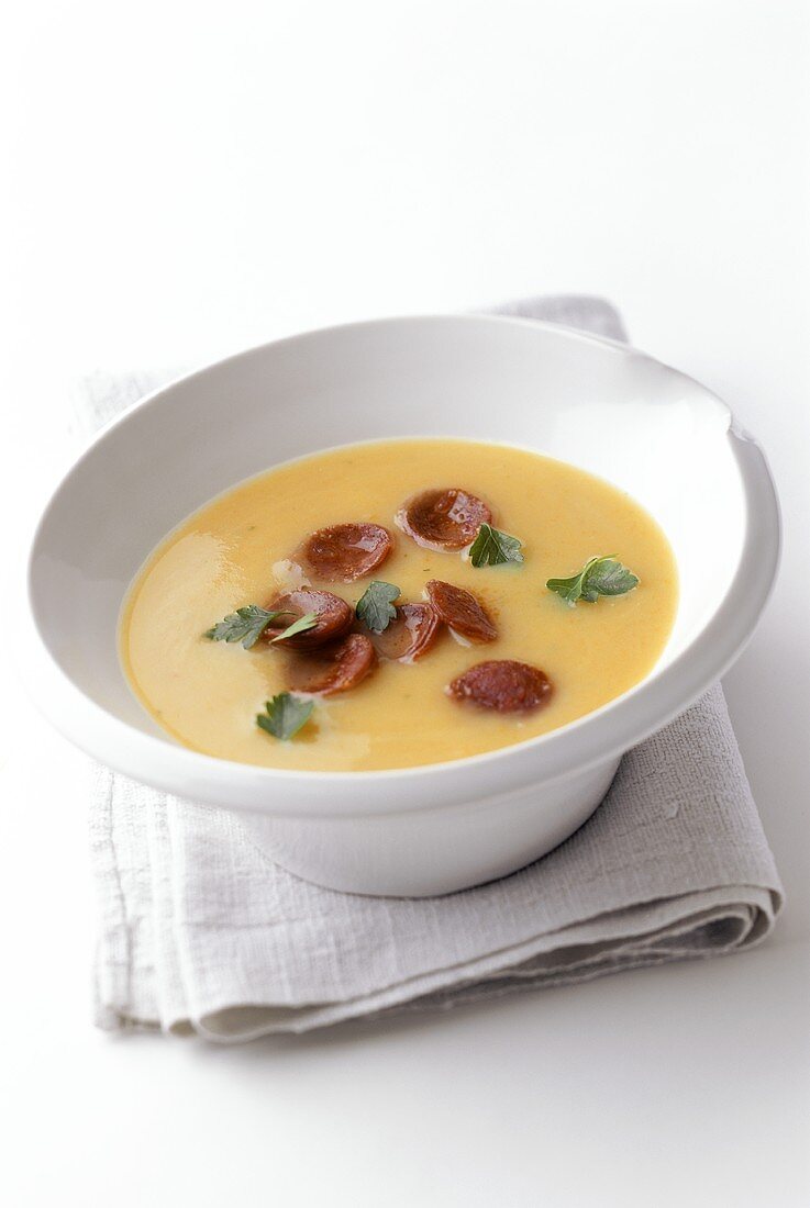 Kartoffelsuppe mit Chorizo (scharfe Knoblauchwurst)