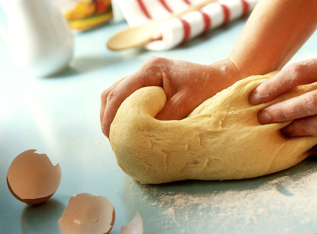 Kneading dough by hand