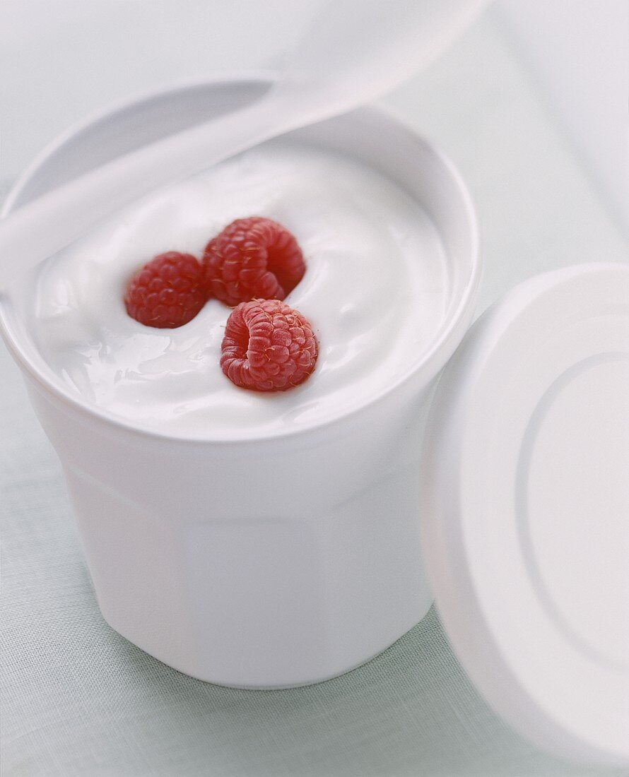 Yogurt with Fresh Raspberries