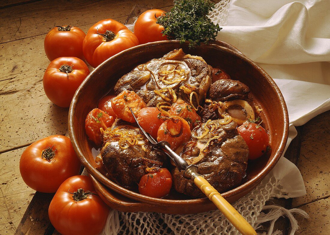 Ossobuco (braised shin of veal, Italy)