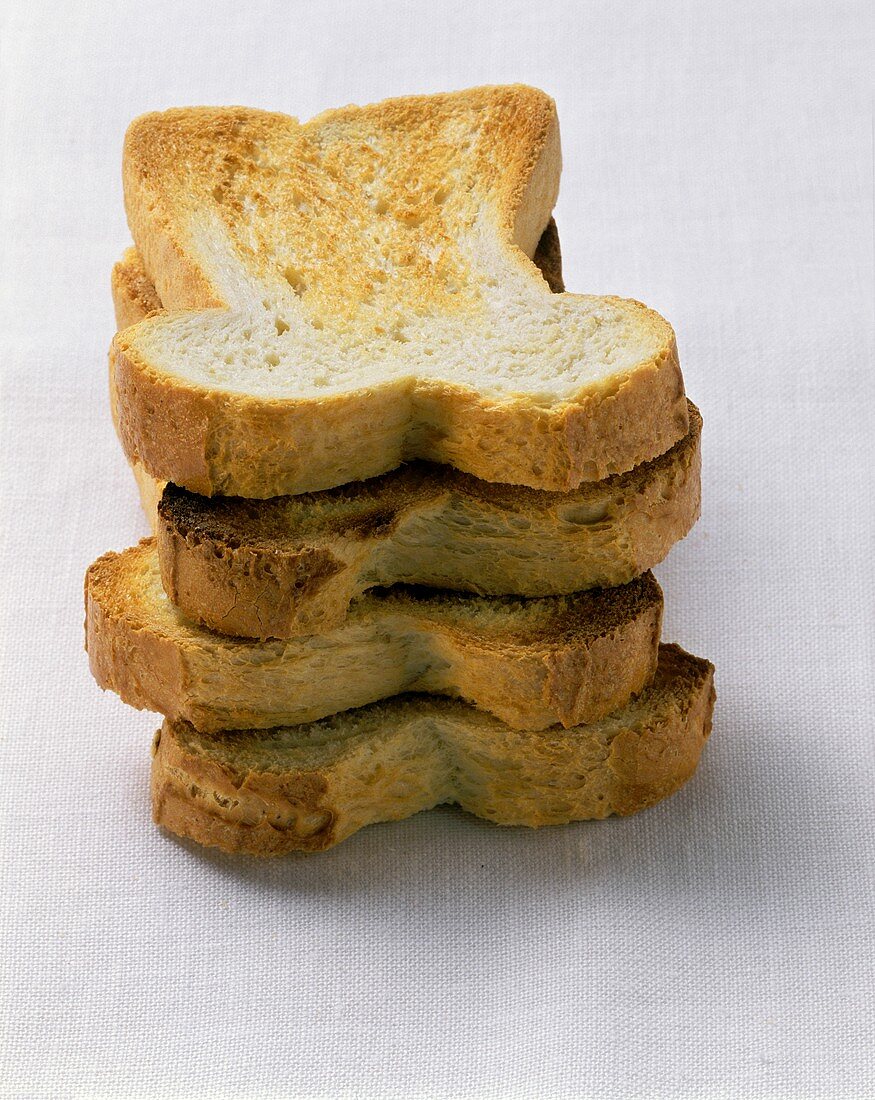 Toasted slices of white bread
