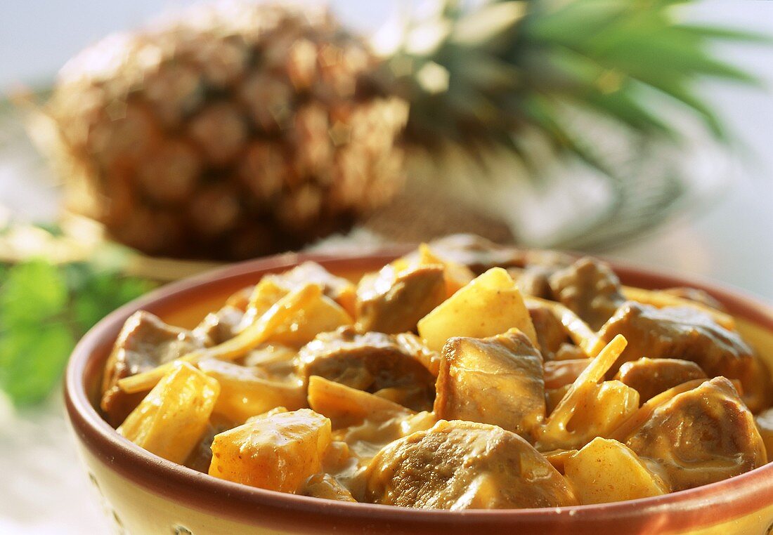 Pikantes Lammcurry mit Ananas