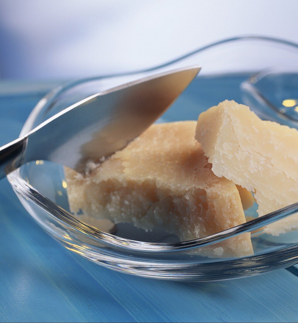 Parmesan cheese and parmesan knife