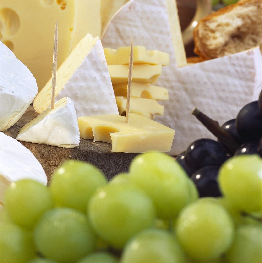 French bio-cheese with grapes