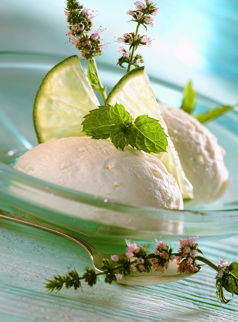 Lime buttermilk ice cream