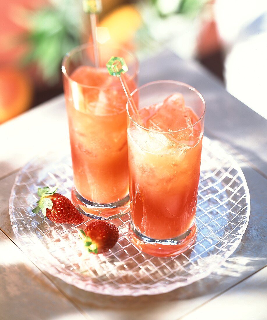 Two glasses of Strawberry kiss