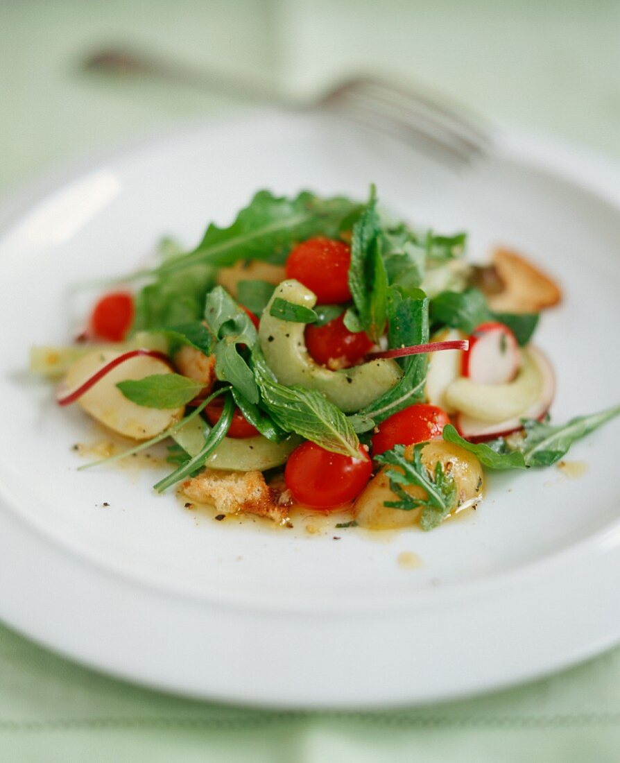 Gemüsesalat mit Minze