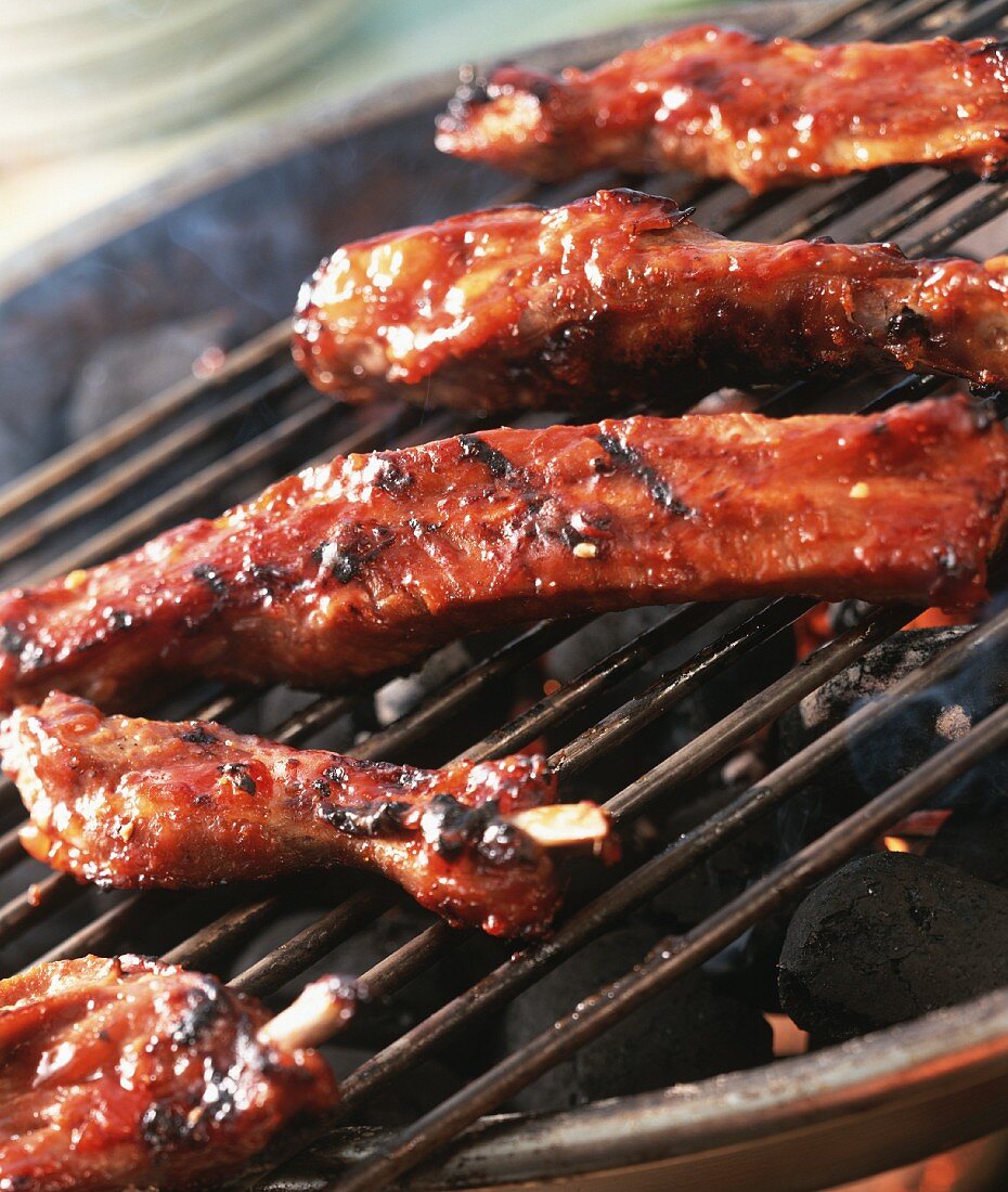 Spare-ribs on the barbecue